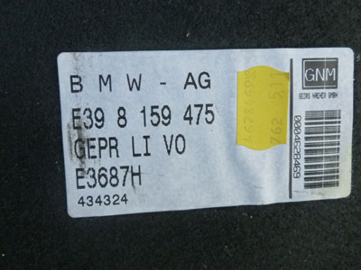 1997 BMW 528i E39 - Trunk, Wheel Housing Molded Carpet, Left 81594754